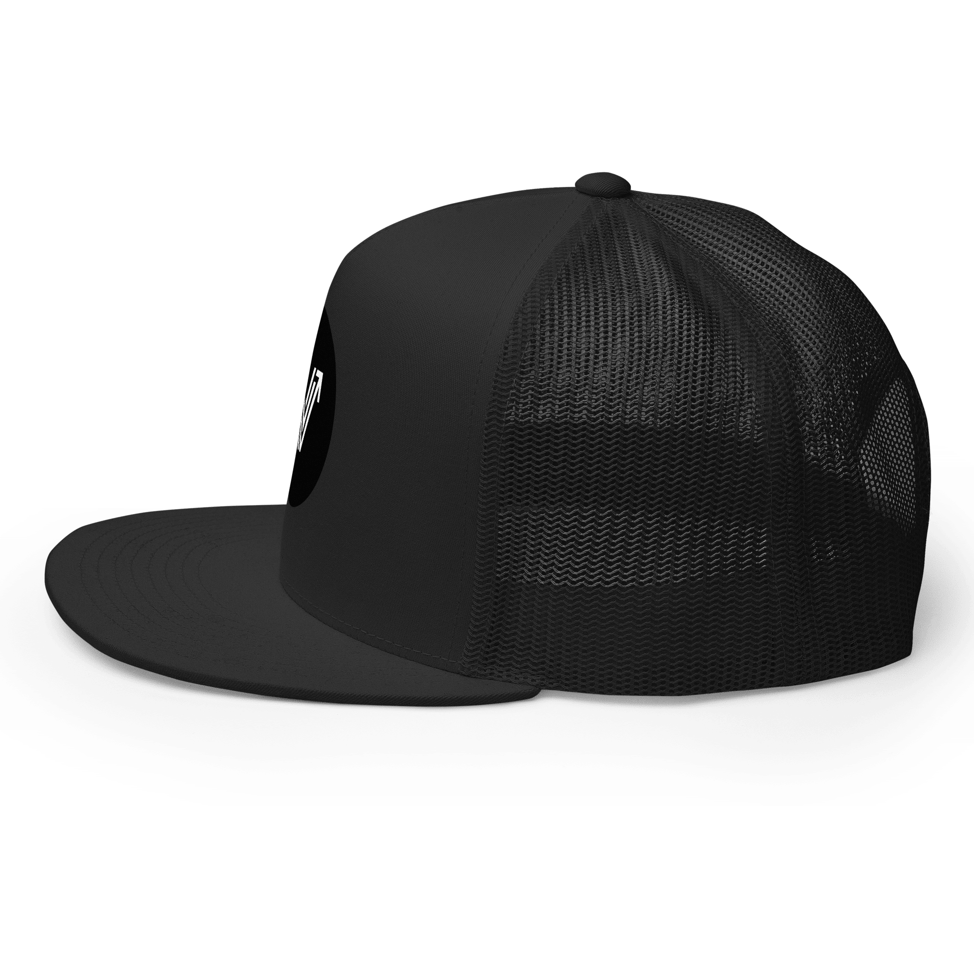 5 Panel Black Trucker Hat image 4