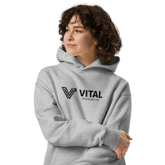 Grey Long Oversized Hoodie - Horizontal Logo image 2