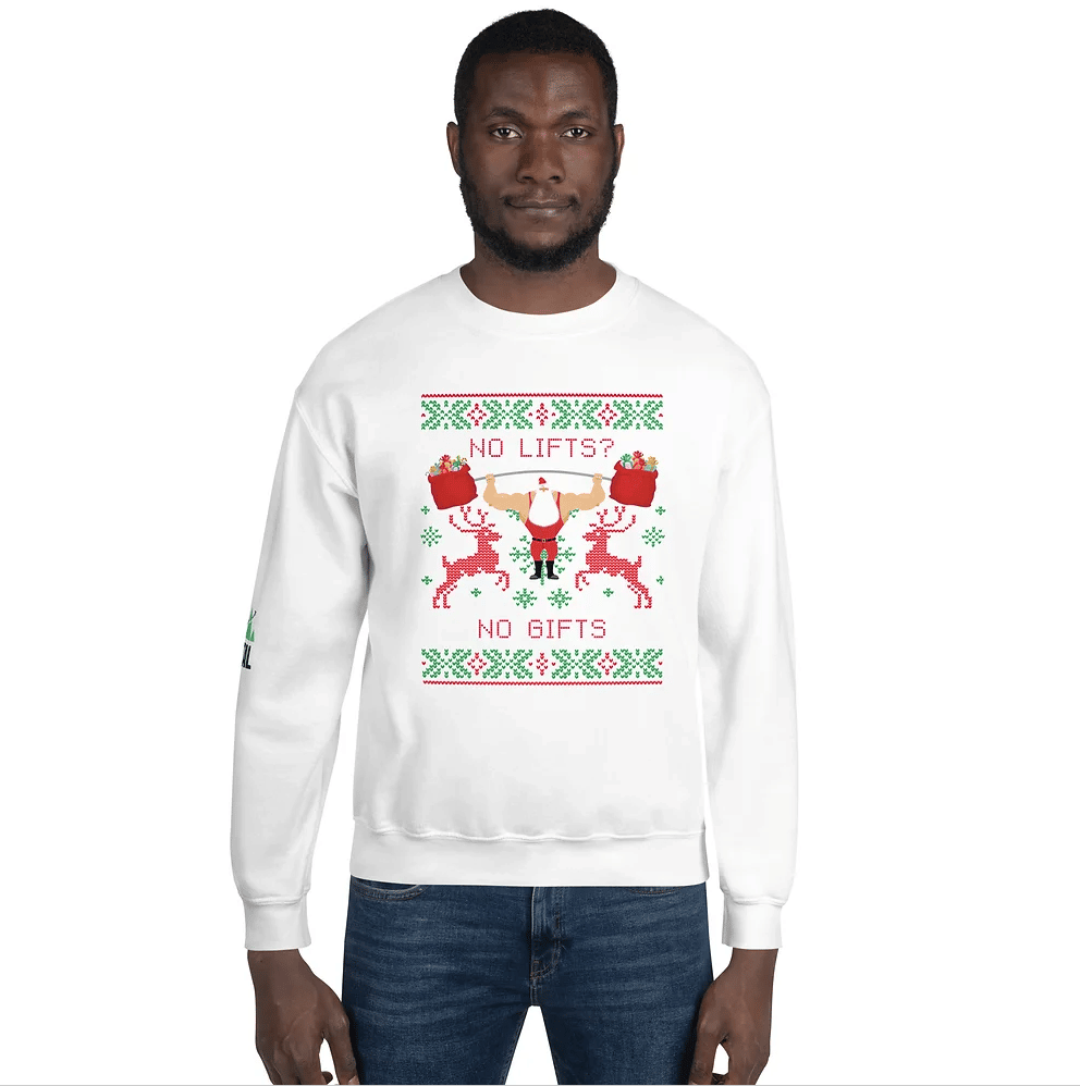 Strength & Conditioning Coach Ugly Christmas Sweater "No Lifts No Gifts" image 1