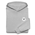 Grey Long Oversized Hoodie White Logo image 0