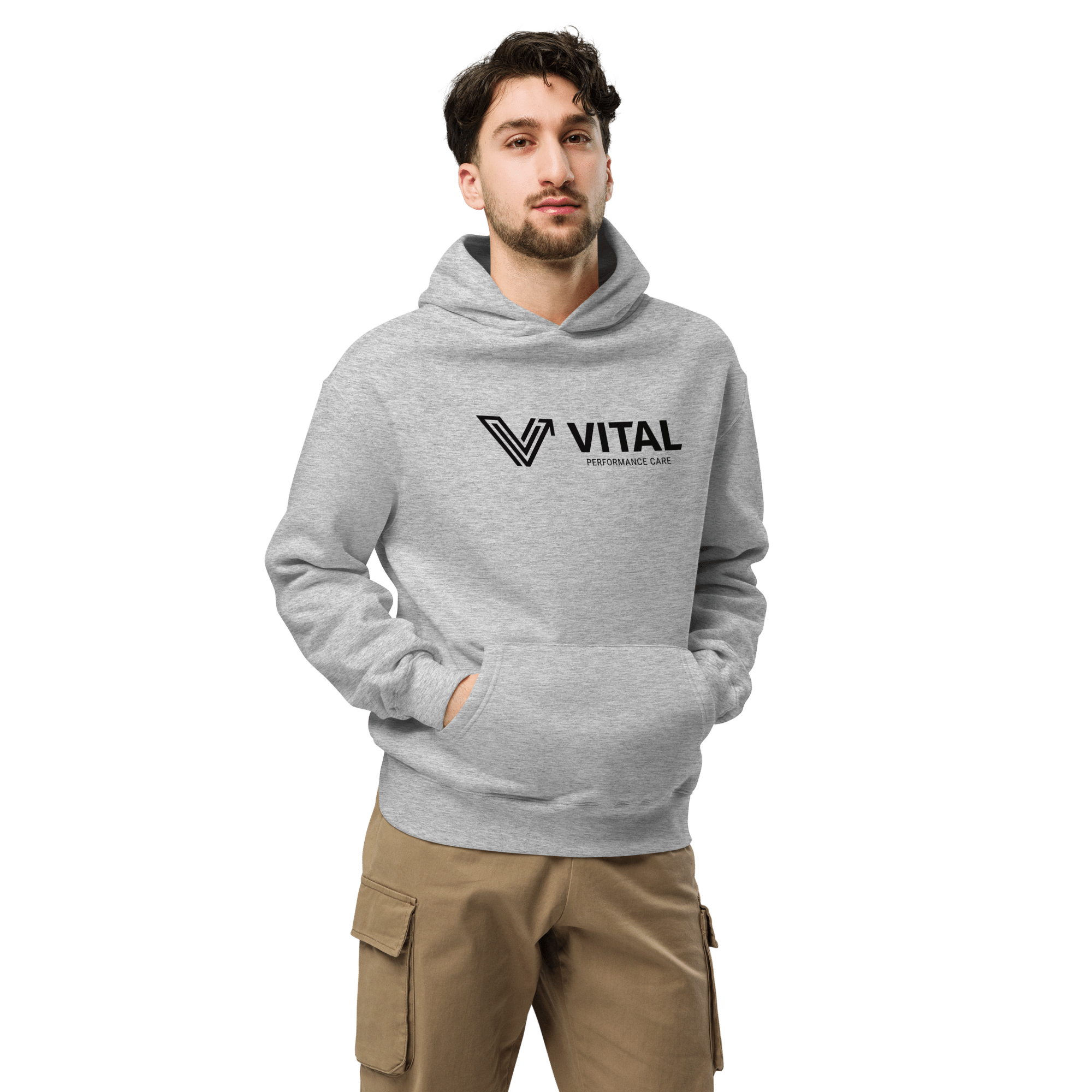 Grey Long Oversized Hoodie - Horizontal Logo image 5