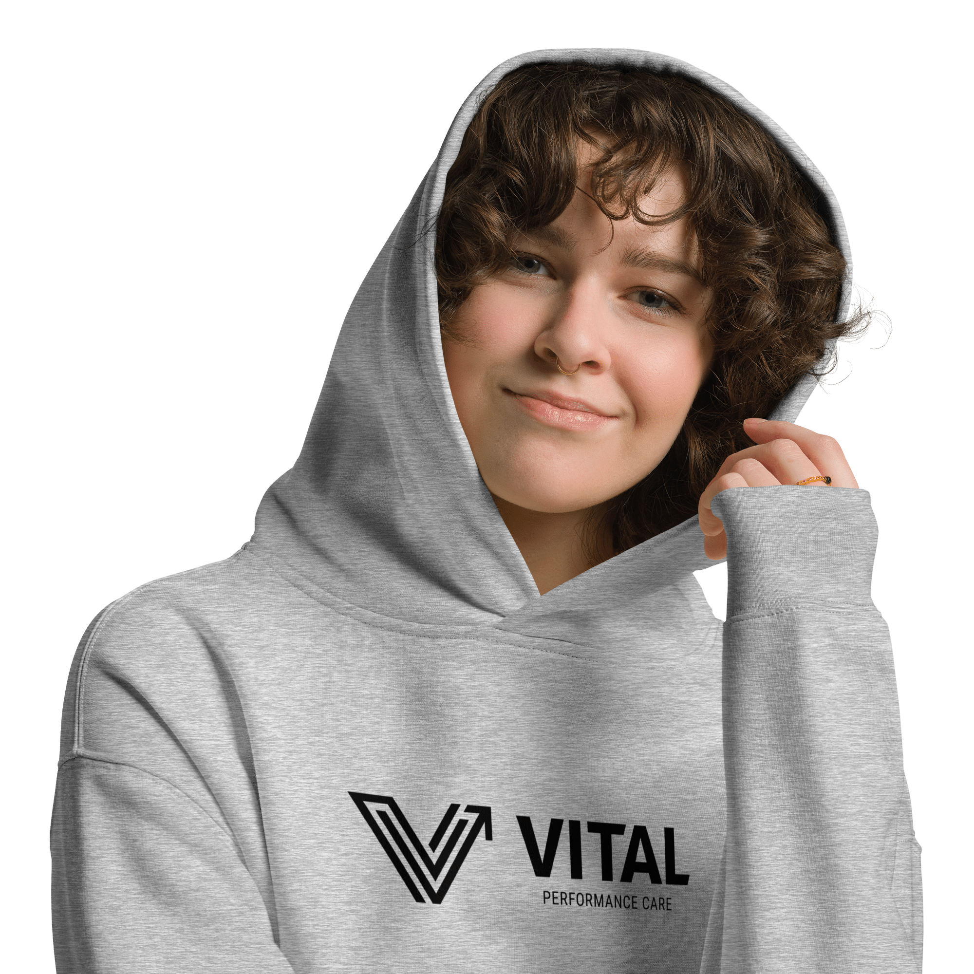 Grey Long Oversized Hoodie - Horizontal Logo image 4