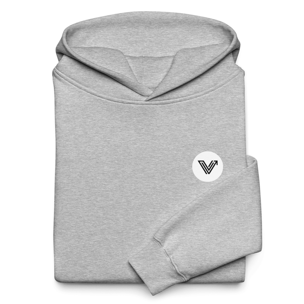 Grey Long Oversized Hoodie White Logo image 3