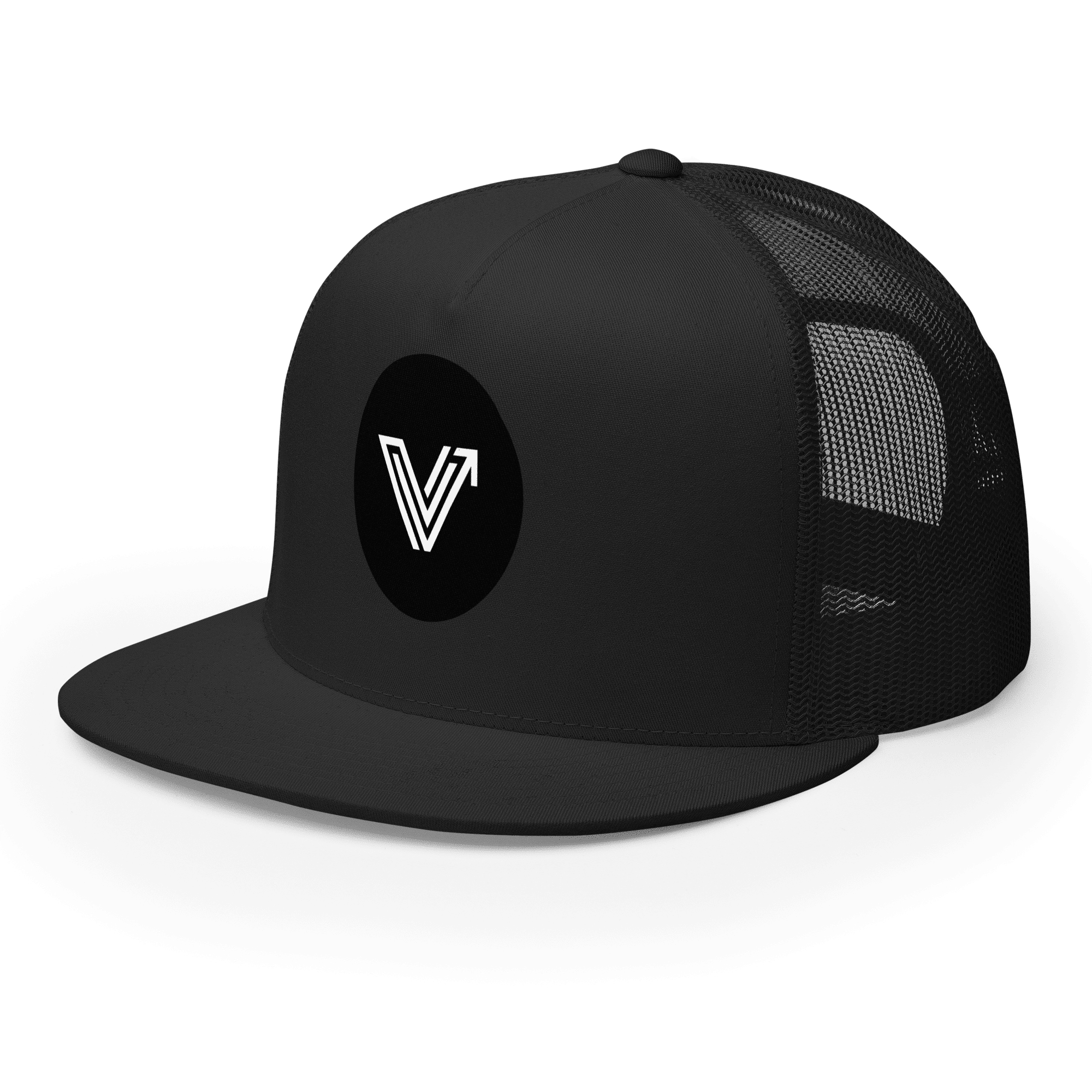 5 Panel Black Trucker Hat image 0