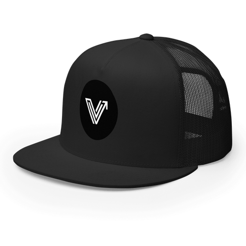5 Panel Black Trucker Hat image 0