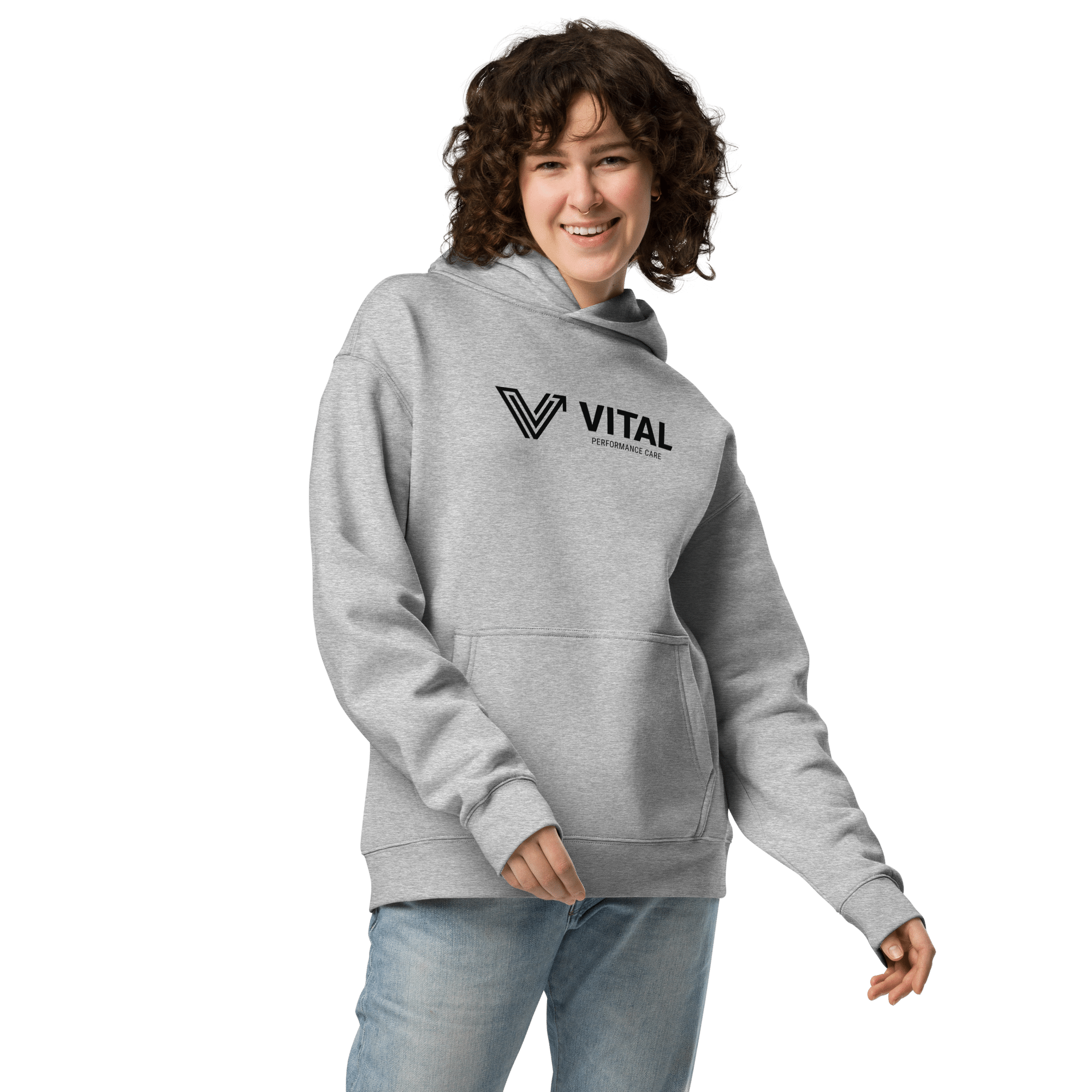 Grey Long Oversized Hoodie - Horizontal Logo image 6