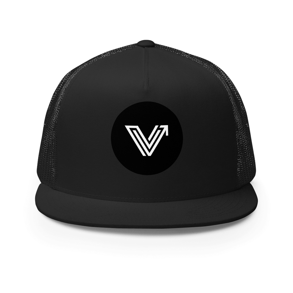 5 Panel Black Trucker Hat image 3