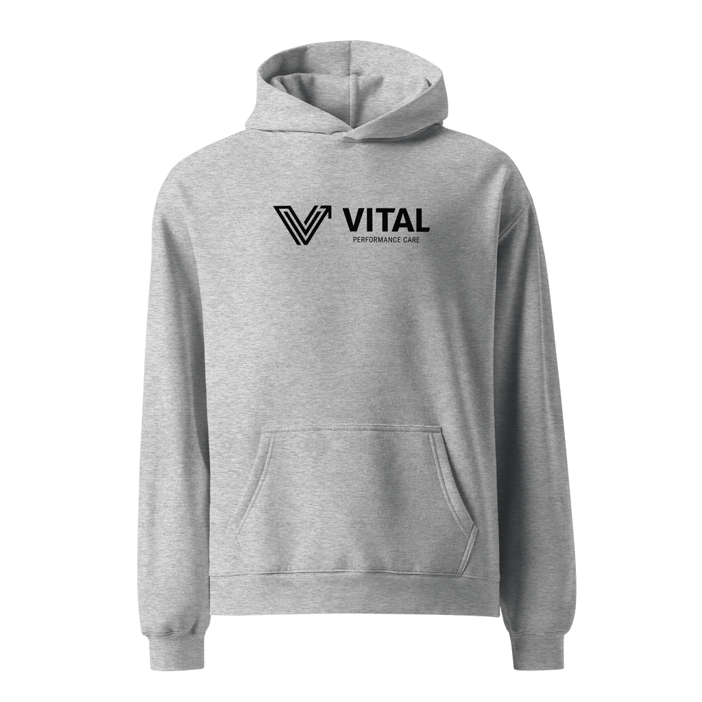 Grey Long Oversized Hoodie - Horizontal Logo image 1
