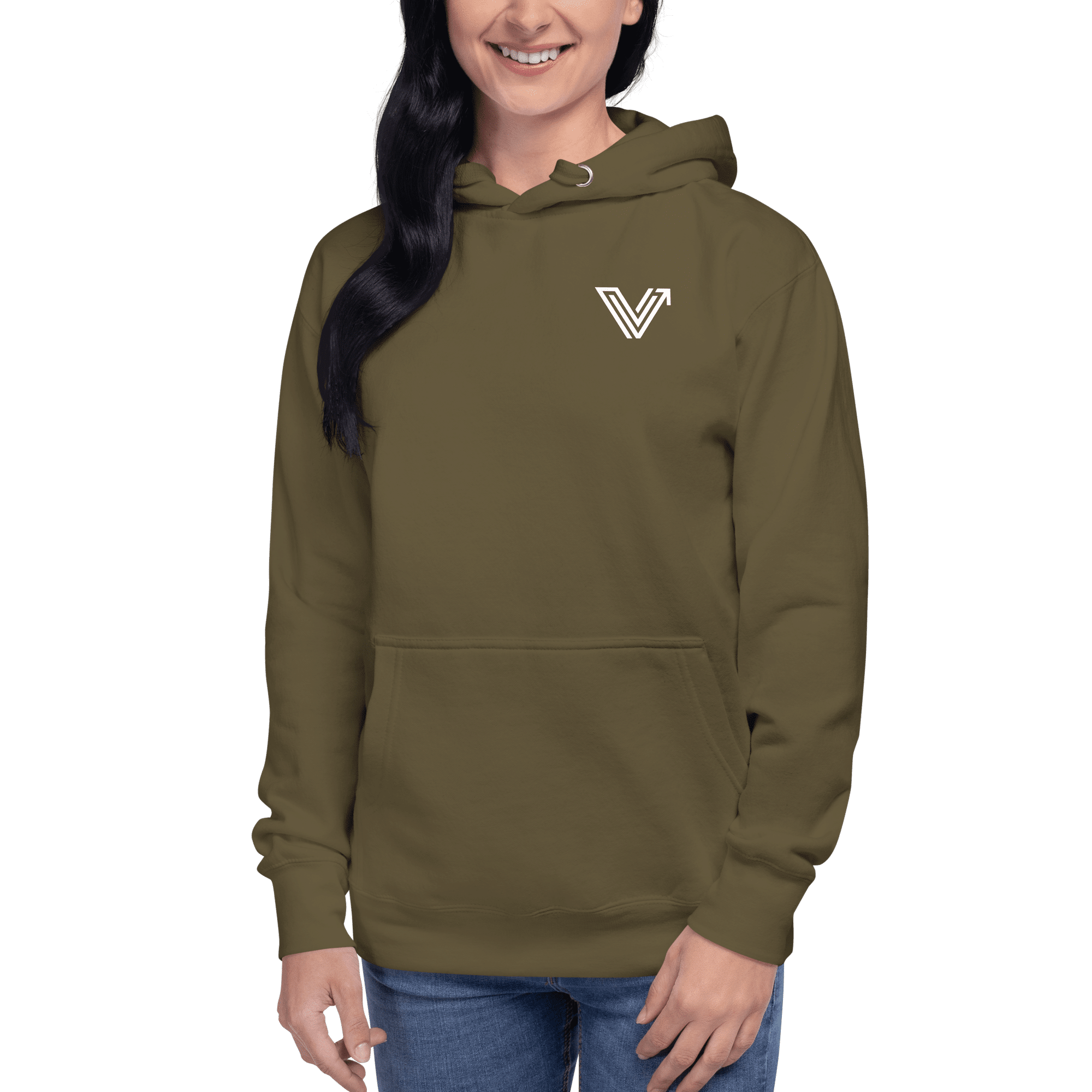 Olive Unisex Drawstring Hoodie image 2
