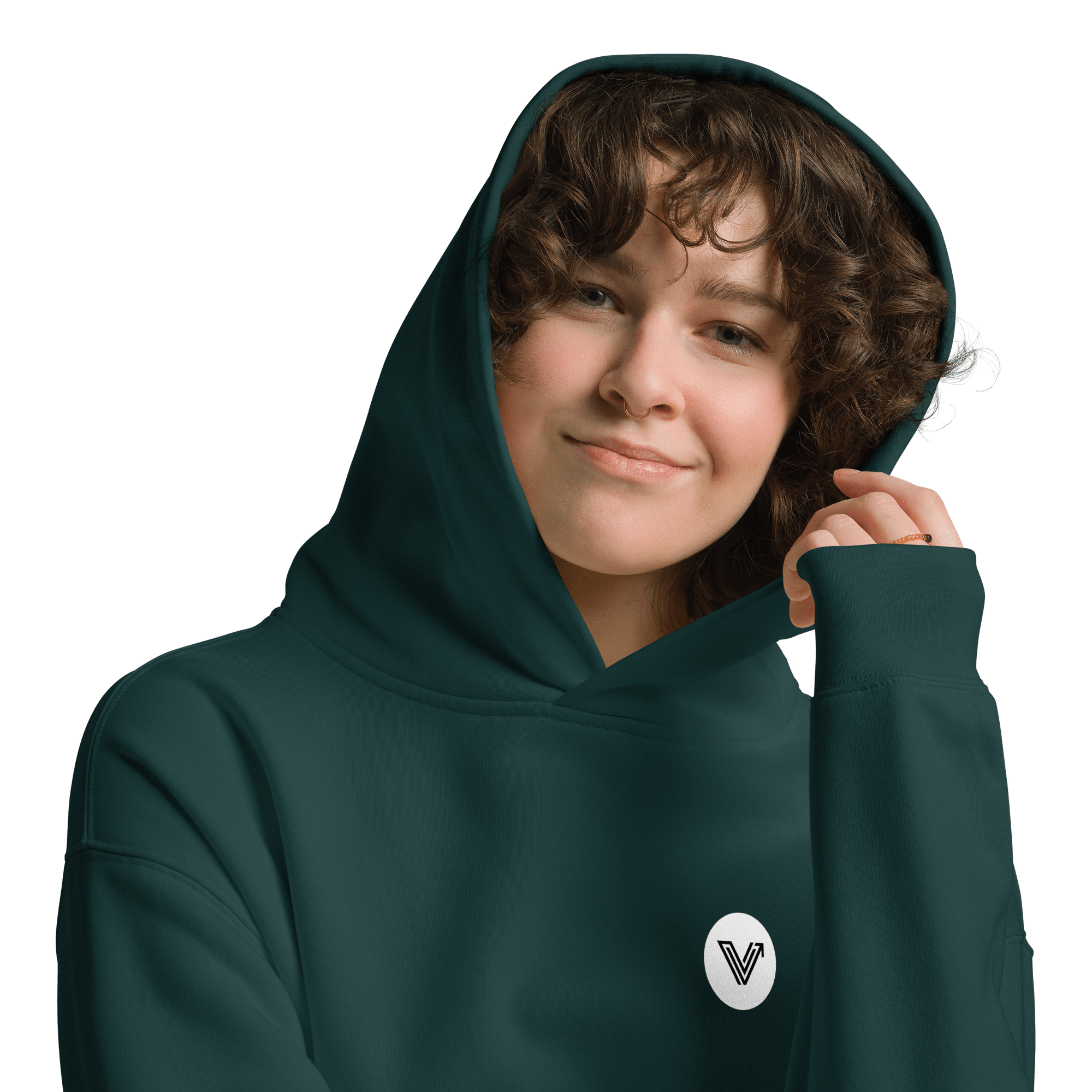 Long Oversized Hoodie - Circle Logo image 9